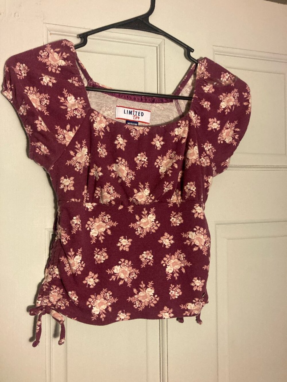 Limited Too floral ruched side-tie top